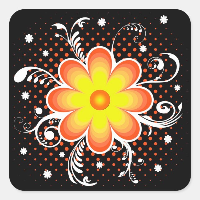Flower Square Sticker (Front)