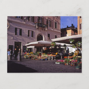 Flower stall market Rome Postcard