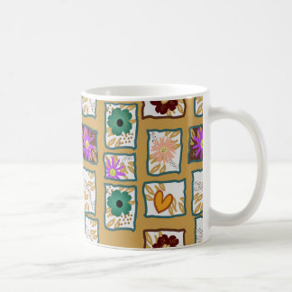 Flower stamp pattern  coffee mug