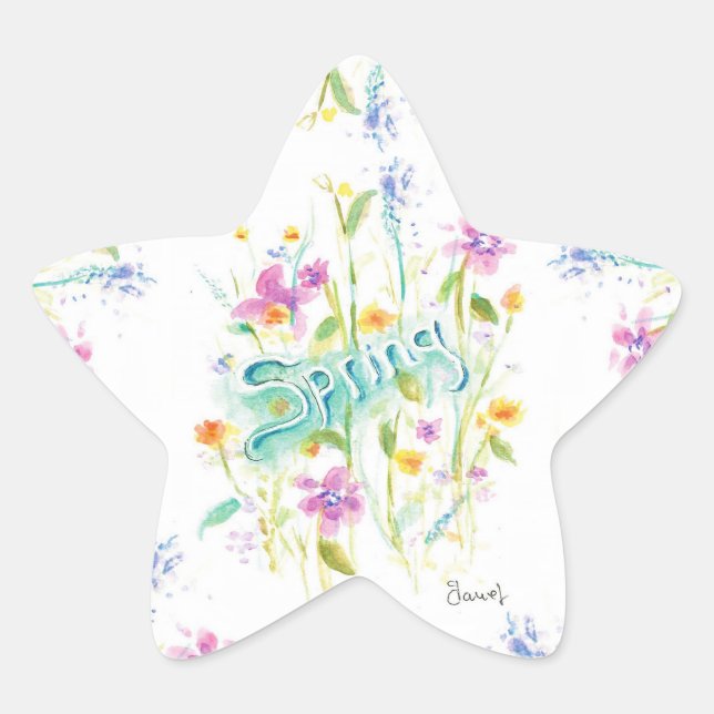 Flower Star shape Sticker (Front)
