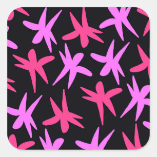 Flower Stars Square Sticker