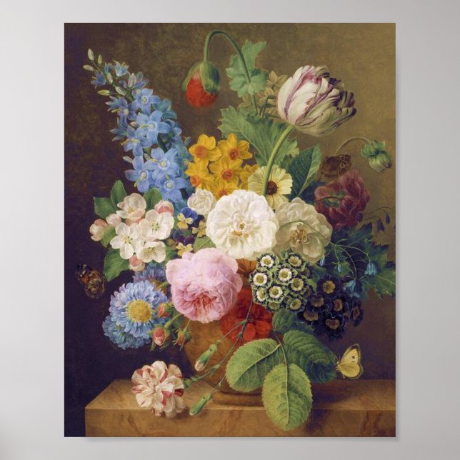 Flower Still Life by Jean Ulrich Tournier Poster (Front)
