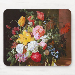 Flower Still Life Of Roses Tulips And Violets Mouse Mat