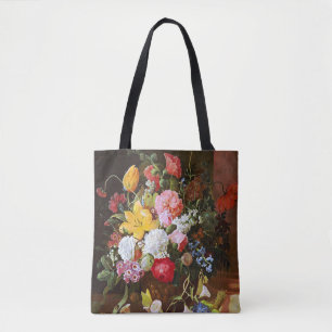 Flower Still Life Of Roses Tulips And Violets Tote Bag