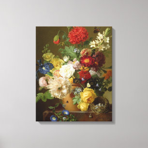 Flower Still Life on a marble ledge, 1800-01 Canvas Print