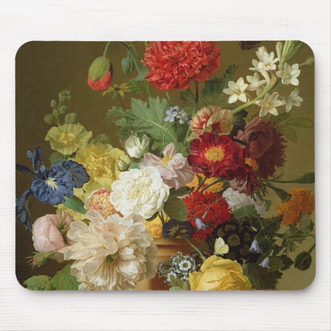 Flower Still Life on a marble ledge, 1800-01 Mouse Mat (Front)