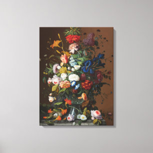 Flower Still Life with Bird's Nest Severin Roesen Canvas Print