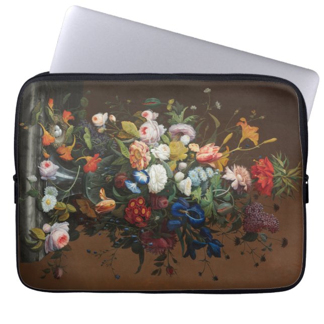 Flower Still Life with Bird's Nest Severin Roesen Laptop Sleeve (Front)