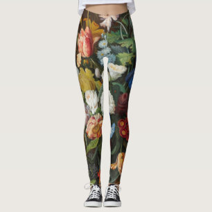 Flower Still Life with Bird's Nest Severin Roesen Leggings