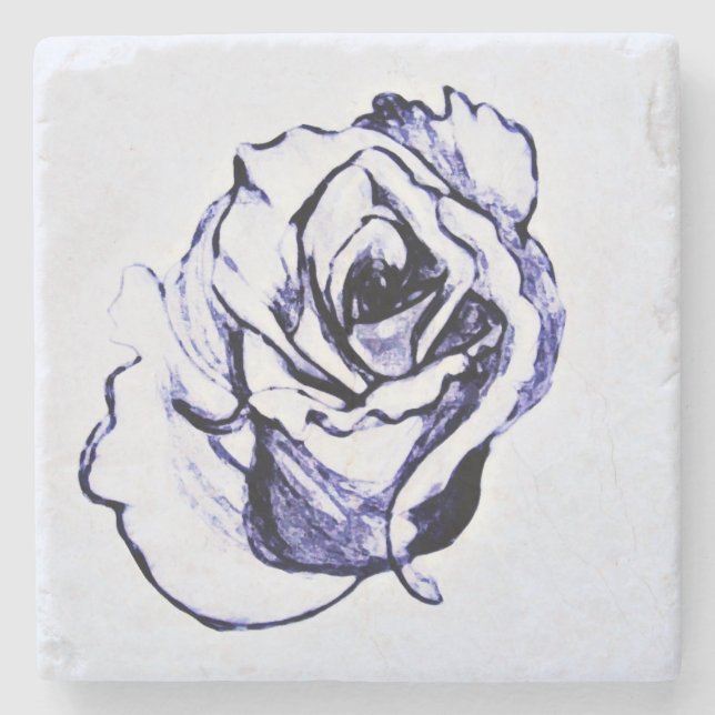 Flower  stone coaster (Front)