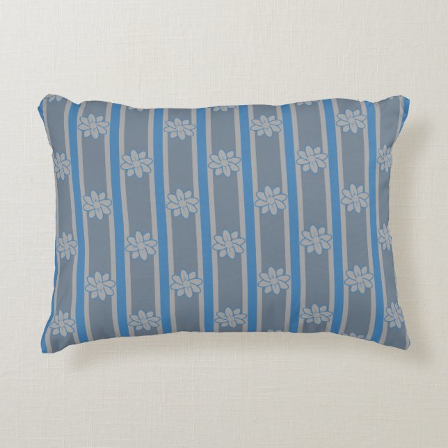 Flower Striped Decorative Cushion (Front)