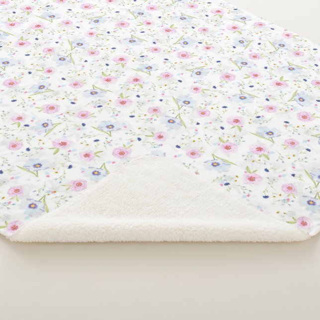 Flower style  sherpa blanket (3/4)