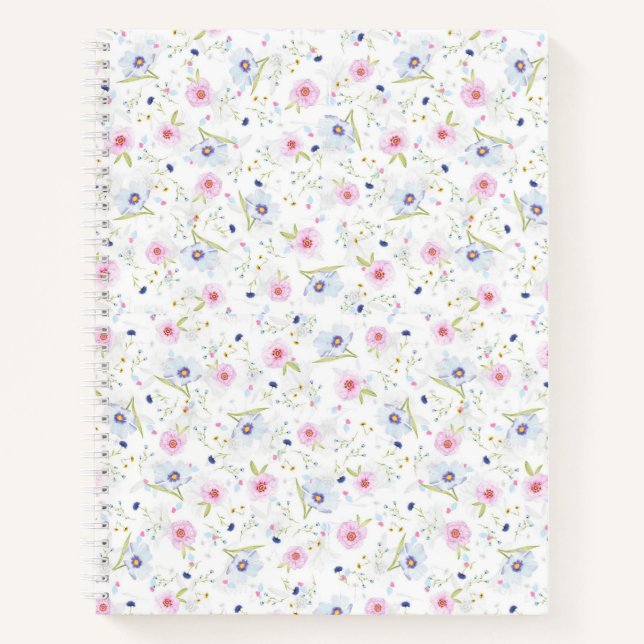 Flower style Spiral Notebook (Front)