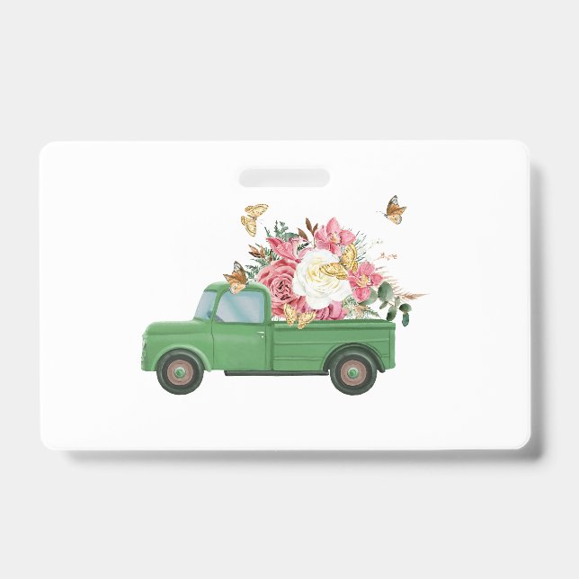 Flower Sublimation Designs ID Badge (Front)
