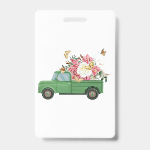 Flower Sublimation Designs ID Badge
