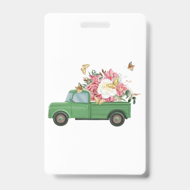 Flower Sublimation Designs ID Badge (Front)