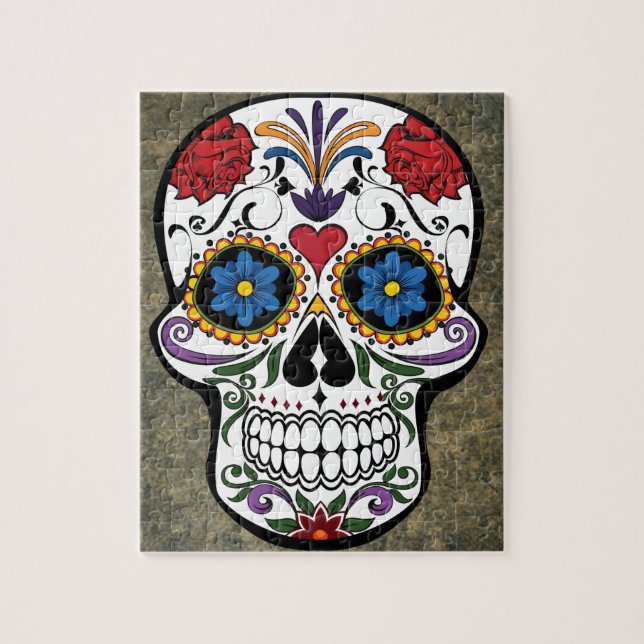 Flower Sugar Skull Jigsaw Puzzle (Vertical)