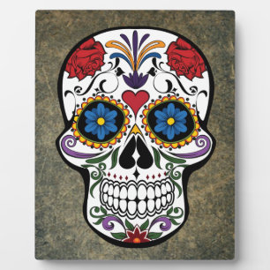 Flower Sugar Skull Plaque