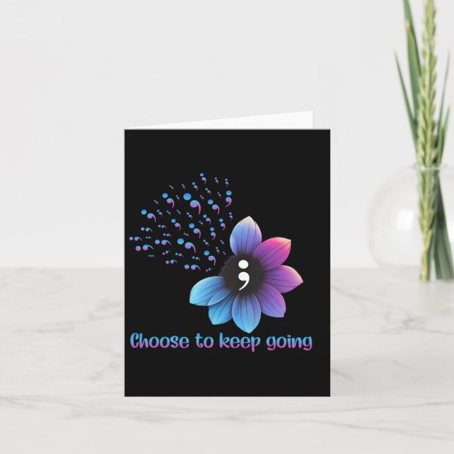 Flower Suicide Prevention Awareness Choose To Keep Card (Front)