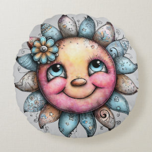 Flower Sun Round Cushion