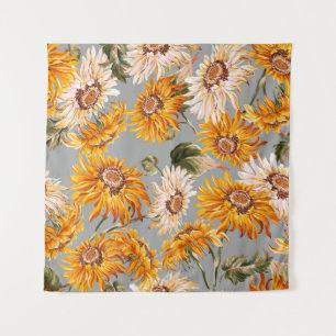 Flower sunflowers spring beautiful seamless patter tapestry