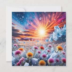Flower Sunset Holiday Card