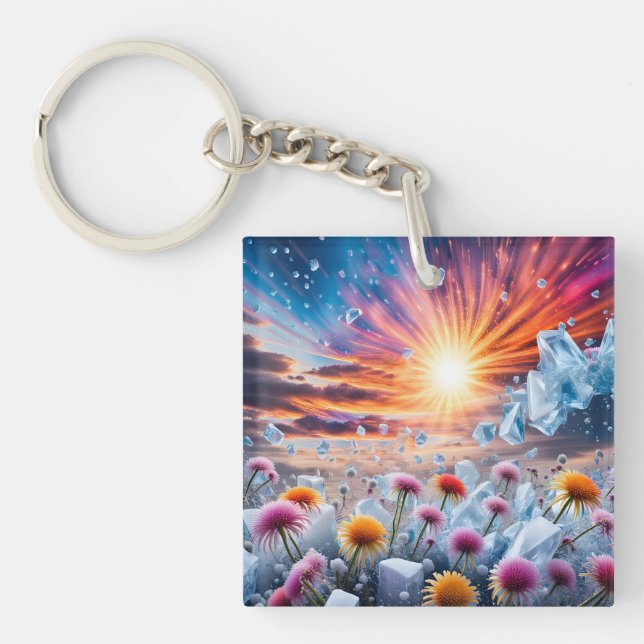 Flower Sunset Key Ring (Front)