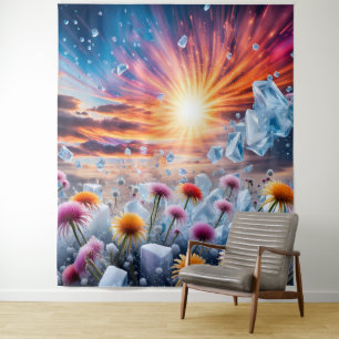 Flower Sunset Tapestry