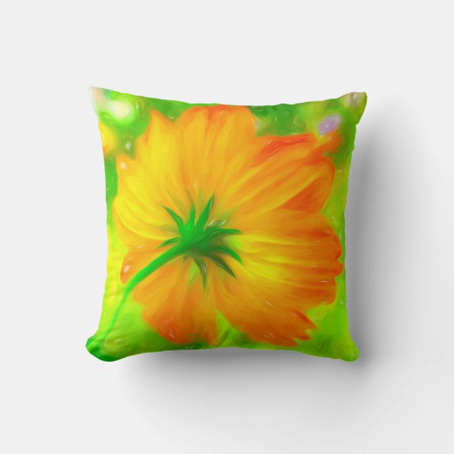 Flower Sunshine Throw Pillow (Front)
