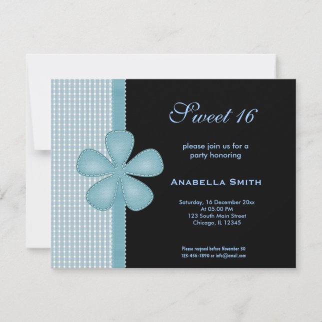 Flower Sweet 16 Invitation (Front)