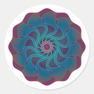 Flower Swirl Classic Round Sticker
