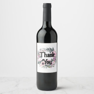 Flower Tag Thankyou Wreath Classy Coquette Wine Label