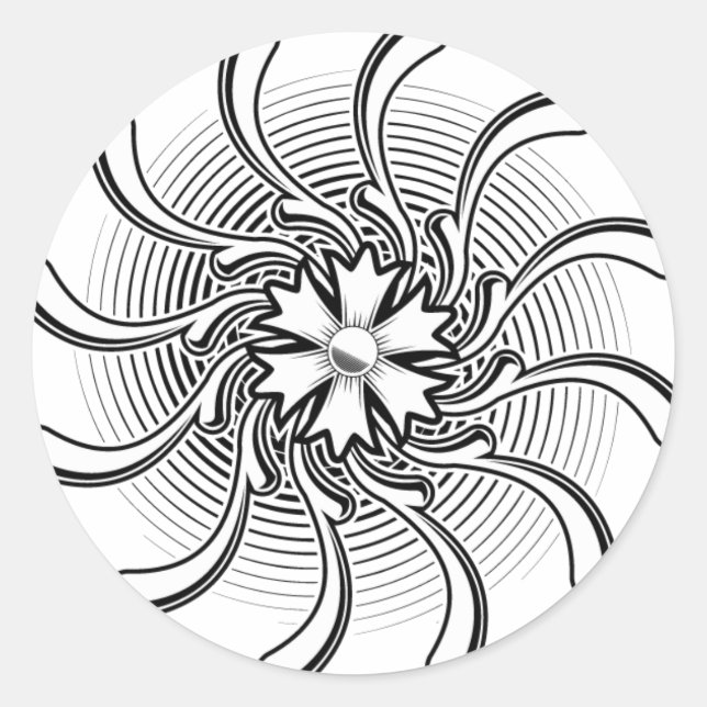 Flower Tattoo Classic Round Sticker (Front)