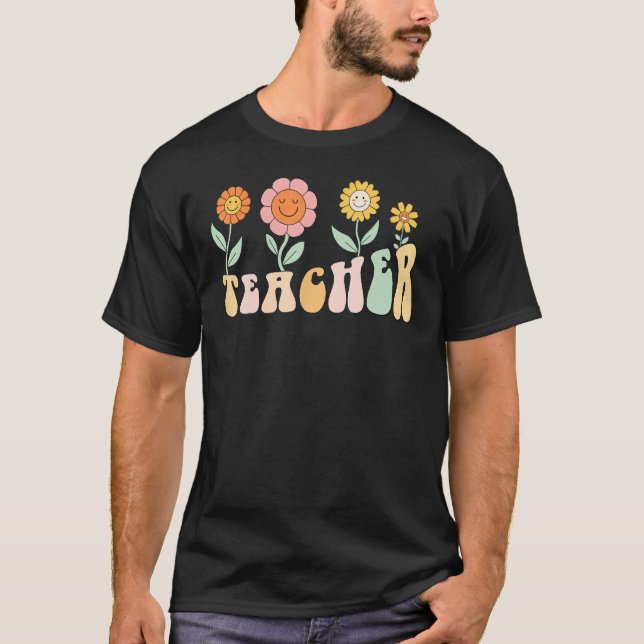 Flower Teacher Teachers Plant  Back To School Kids T-Shirt (Front)