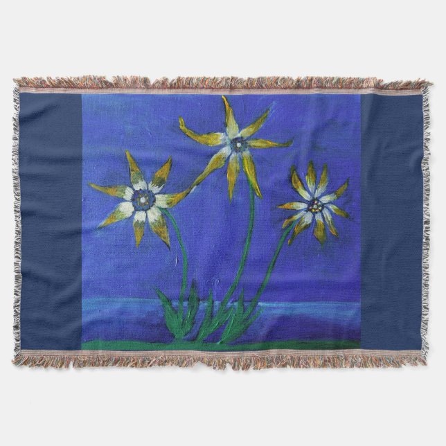 Flower textured art  Throw Blanket (Front)