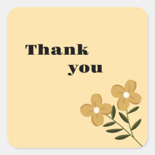 Flower thank you stickers