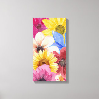 Flower Theme Watercolor canvas Art