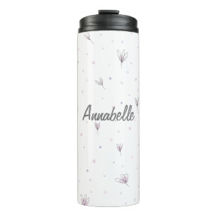 Flower Thermal Bottle Personalised Name