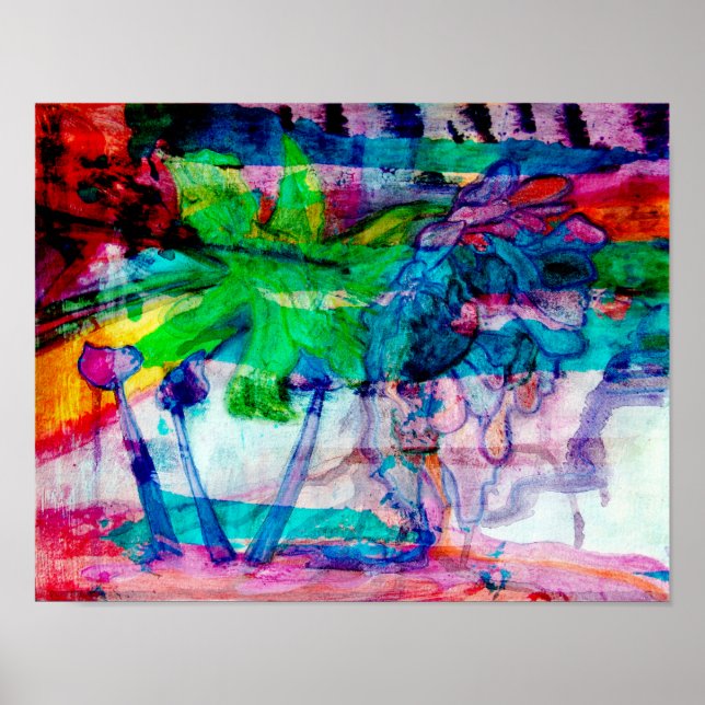 "Flower Thing" abstract art poster 11 x 14 (Front)