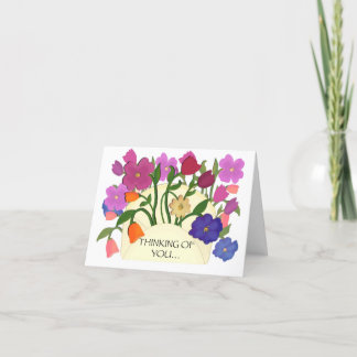 Flower Thinking of you/ Thank you Greeting Card