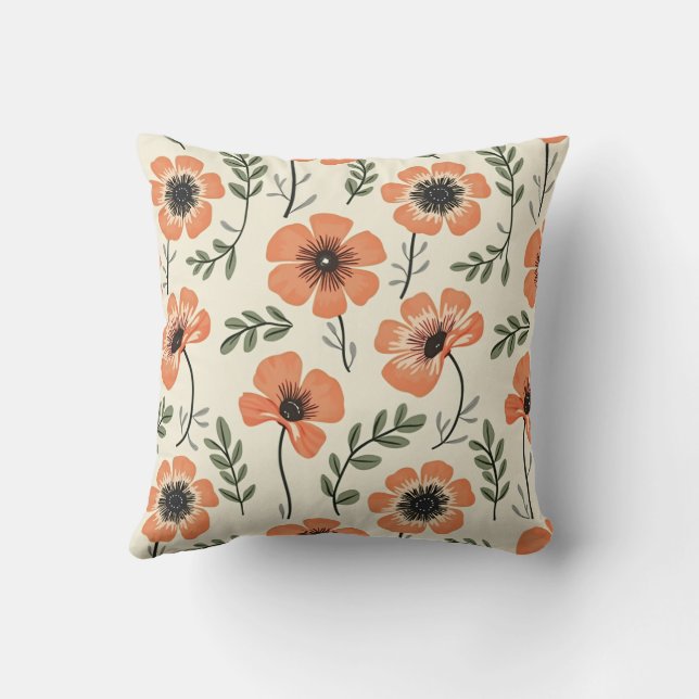  Flower Throw Pillows (Back)