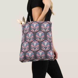 Flower Tile Pattern, Earth Tones, Art Deco style Tote Bag