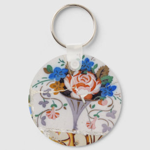 Flower tiles key ring
