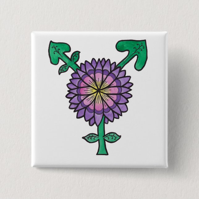 Flower Transgender Symbol 15 Cm Square Badge (Front)