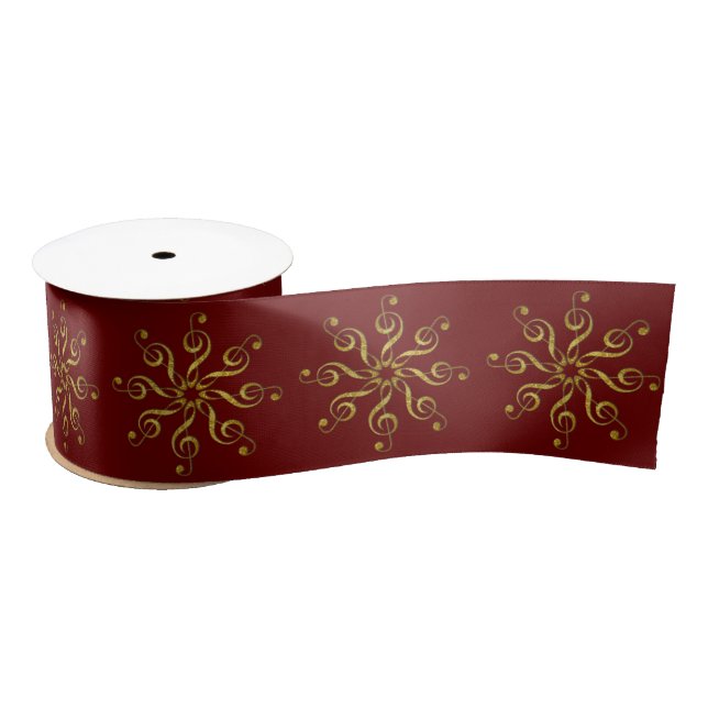 flower treble clef - ribbon satin ribbon (Spool)