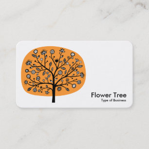 Flower Tree - Light Orange Business Card