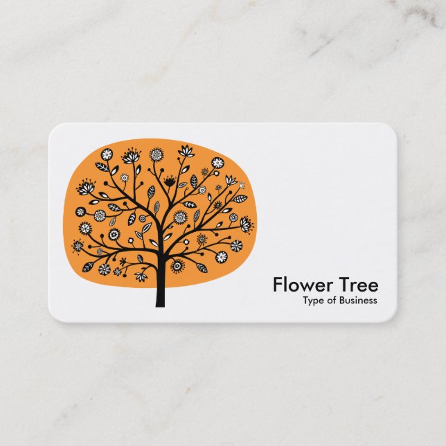 Flower Tree - Light Orange Business Card (Front)