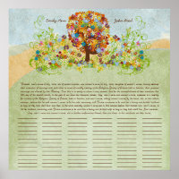 Flower Tree Print  Quaker Wedding Certificate