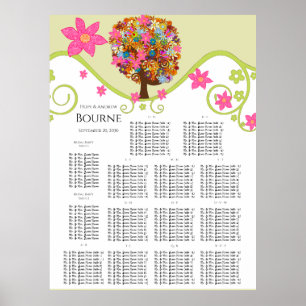 Flower Tree Seating Chart Alphabetical Table #'s