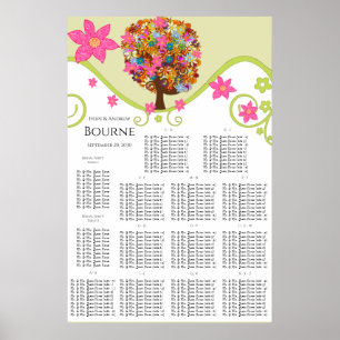 Flower Tree Seating Chart Alphabetical Table #'s